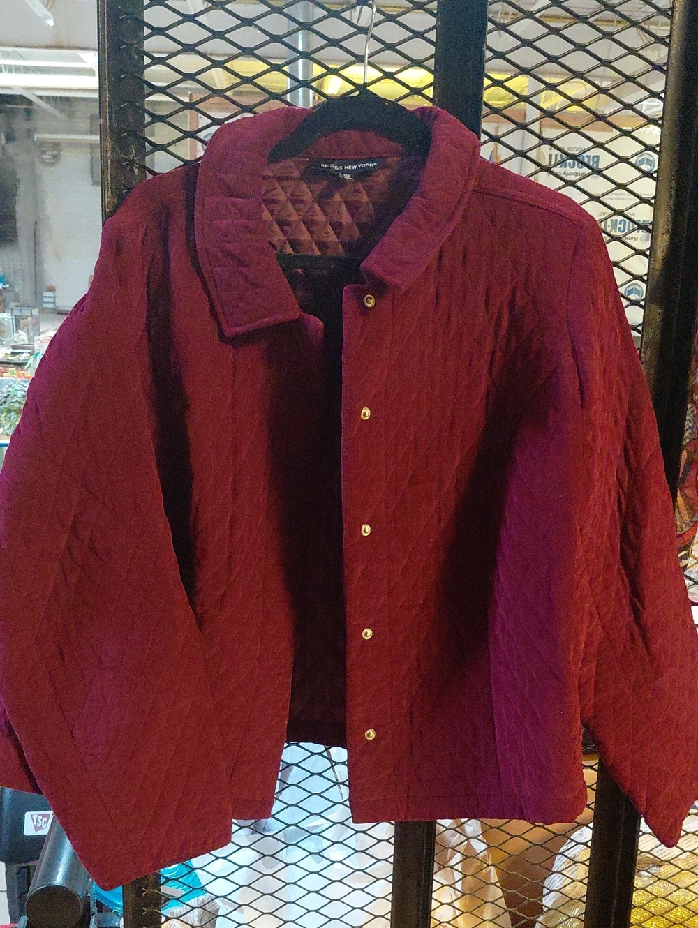 Briggs New York Quilted Wine-Red Puffer Jacket